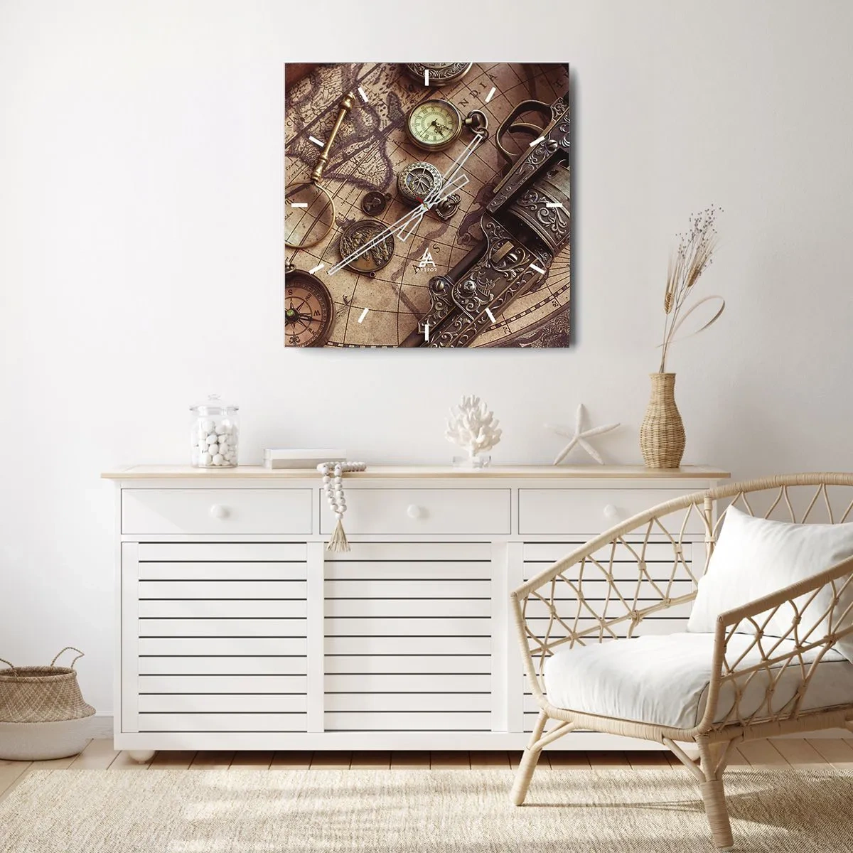 Wandklok - Klok - Avontuur roept - 30x30 cm