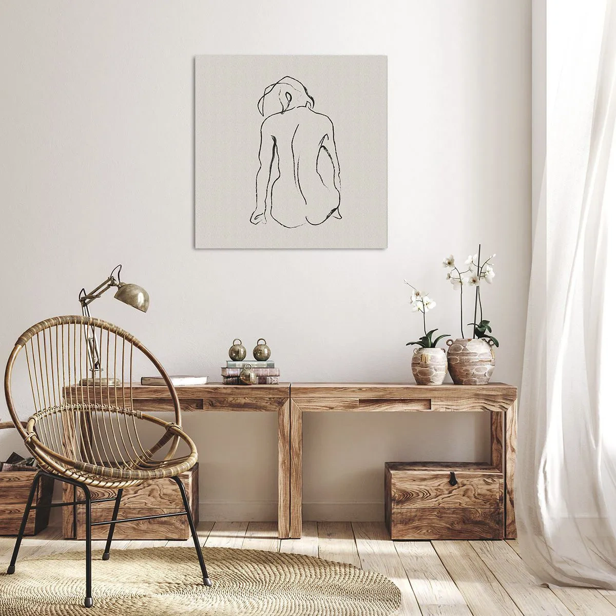 Schilderen op canvas - Naakt meisje - 30x30 cm