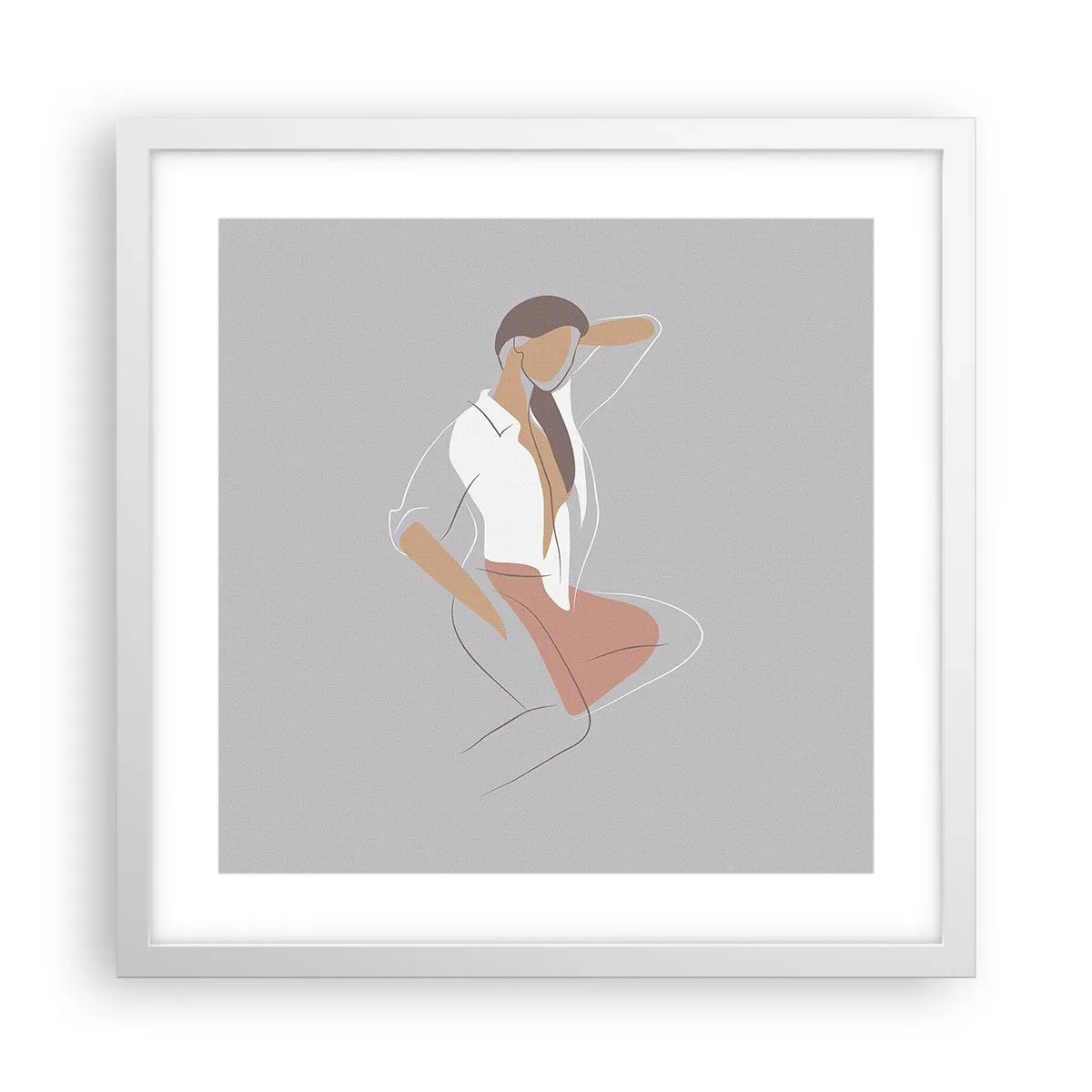 Poster in een witte lijst - Omtrek van gracieusheid - 40x40 cm