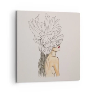 Schilderen op canvas - gekroonde schoonheid - 50x50 cm