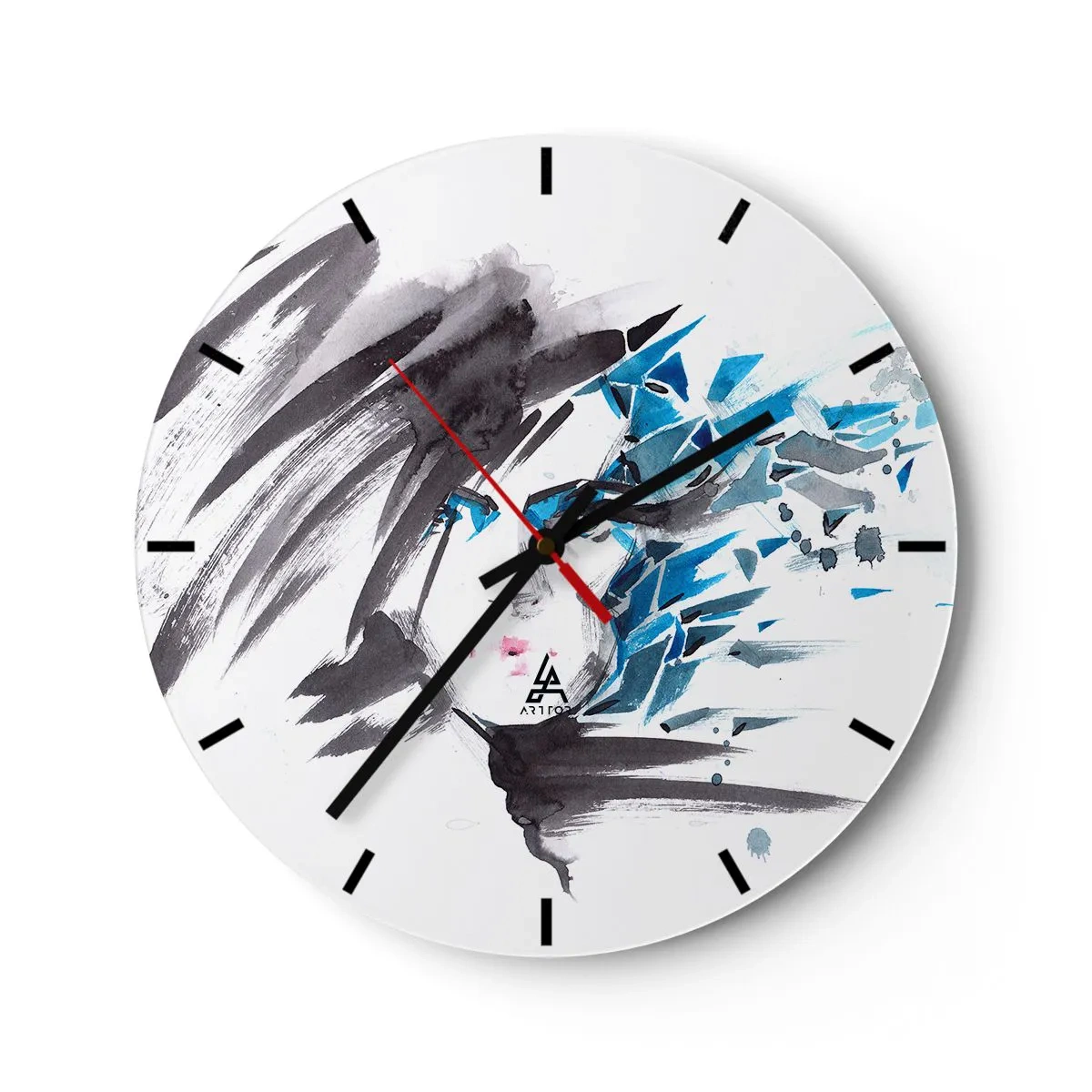 Wandklok - Klok - Sensueel portret in grijs en blauw - 40x40 cm