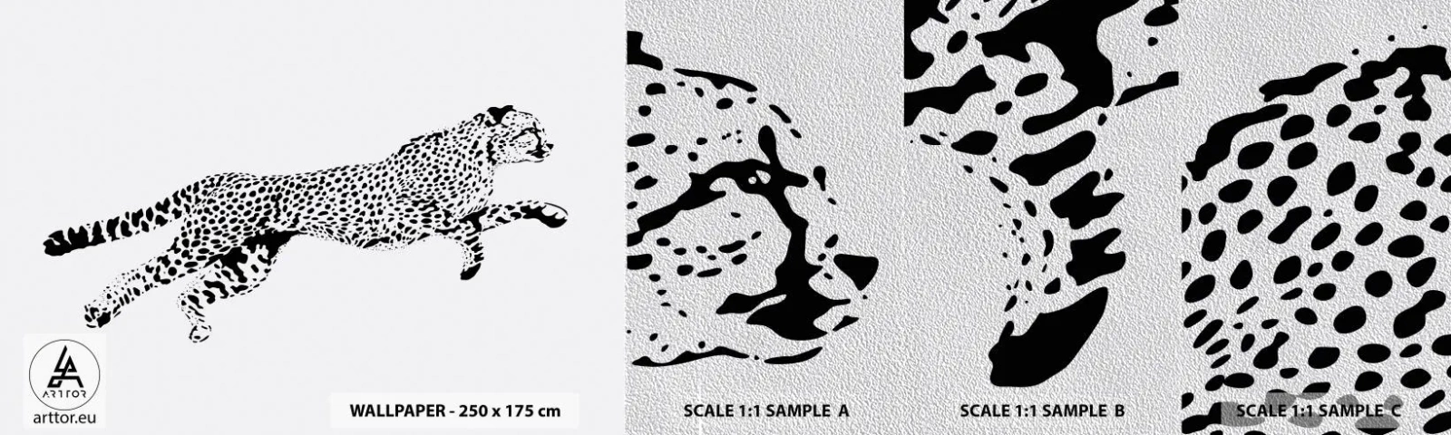 Fotobehang Monster Premium Sand - De snelste op aarde - Dieren, Jachtluipaard, Wilde kat - 100x30 cm