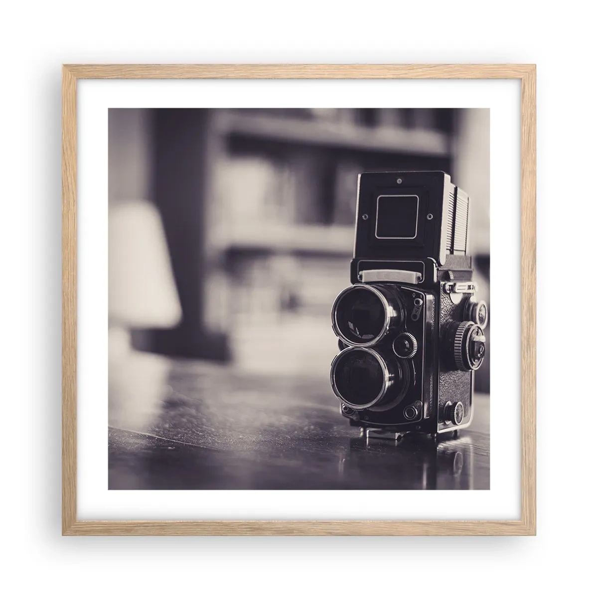 Een poster in een licht eiken lijst - De magie van oude fotografie - 50x50 cm
