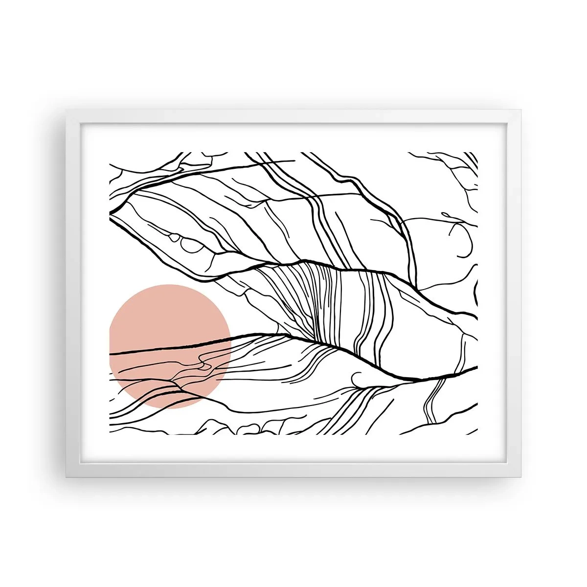 Poster in een witte lijst - In een web van twijgen - 50x40 cm