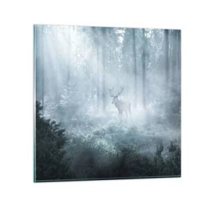 Schilderen op glas - Ochtendbezoek aan het landgoed - 70x70 cm