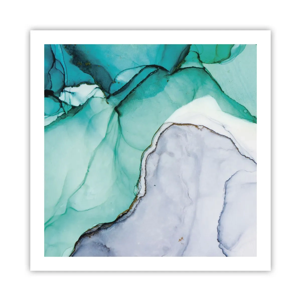 Poster - Een studie in turkoois - 60x60 cm