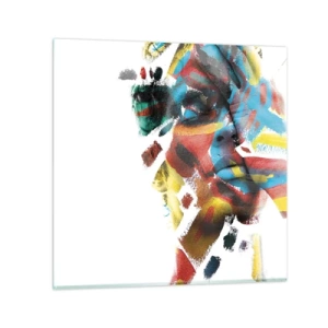Schilderen op glas - Een kleurrijke persoonlijkheid - 60x60 cm