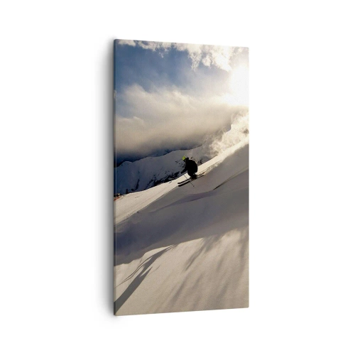 Schilderen op canvas - Berguitdaging genomen - 55x100 cm