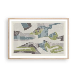 Een poster in een licht eiken lijst - Compositie achter het glas - 91x61 cm