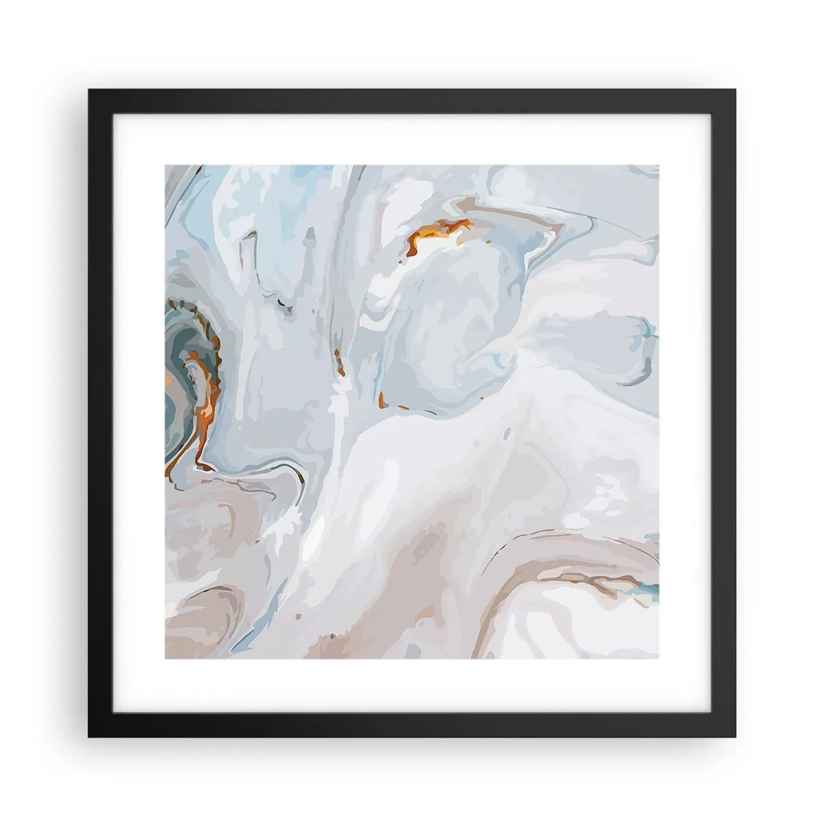 Poster in een zwarte lijst - Het wit is verheven - 40x40 cm