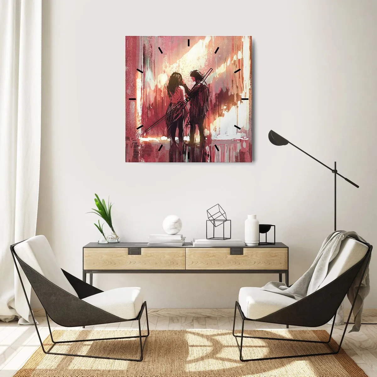 Wandklok - Klok - Het eeuwige schouwspel van de liefde - 40x40 cm