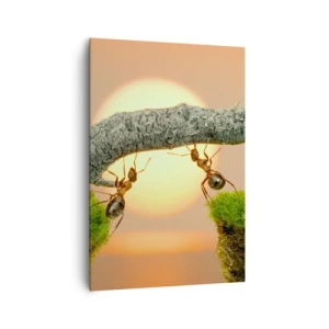 Schilderen op canvas - Gelukkig samenwerken - 70x100 cm