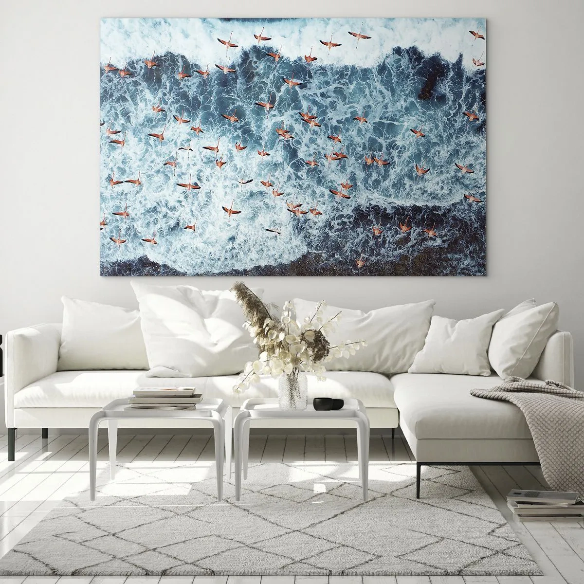 Schilderen op glas - De kustparade - 120x80 cm