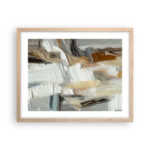 Een poster in een licht eiken lijst - Kleurrijke lagen - 50x40 cm