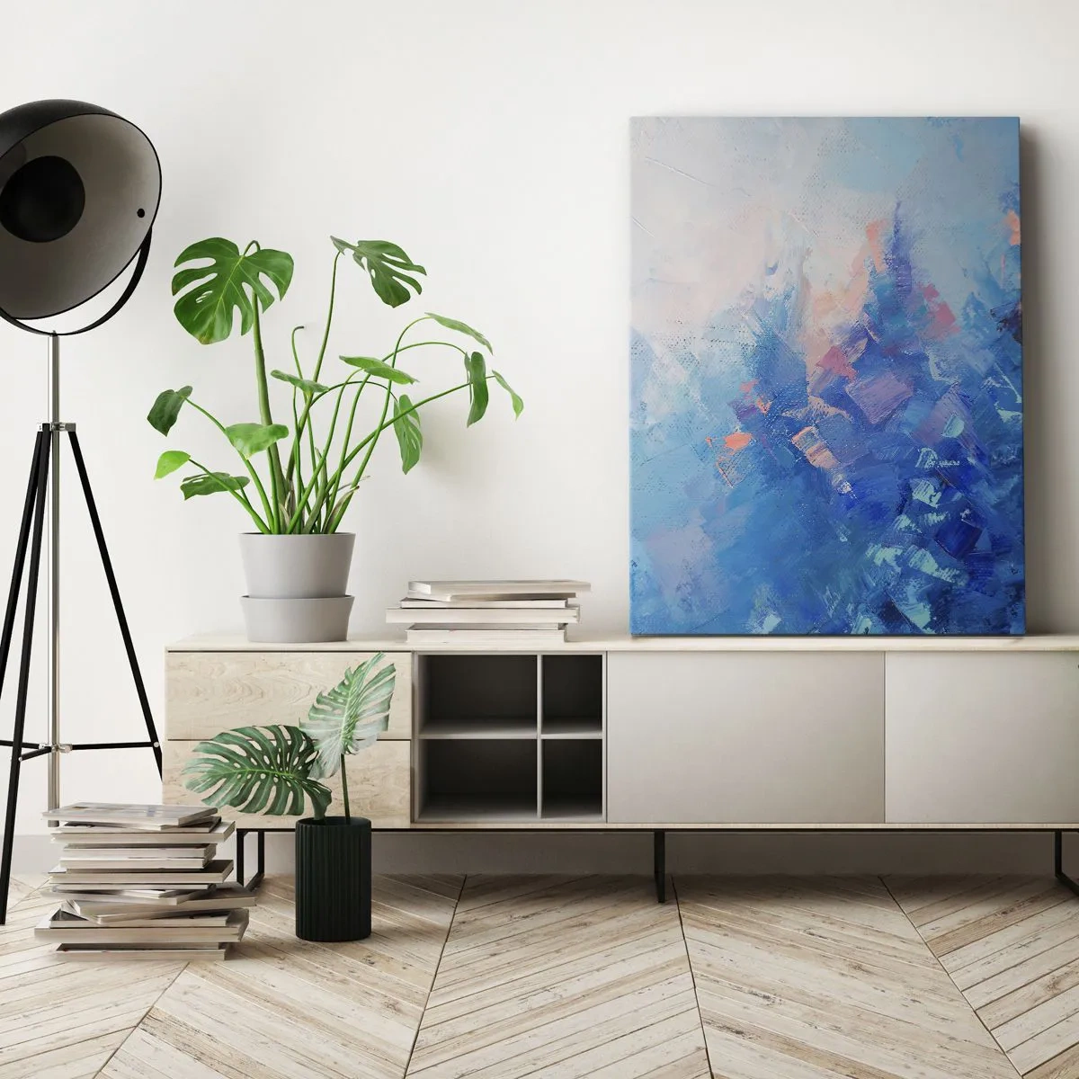 Schilderen op canvas - Winter abstractie - 50x70 cm