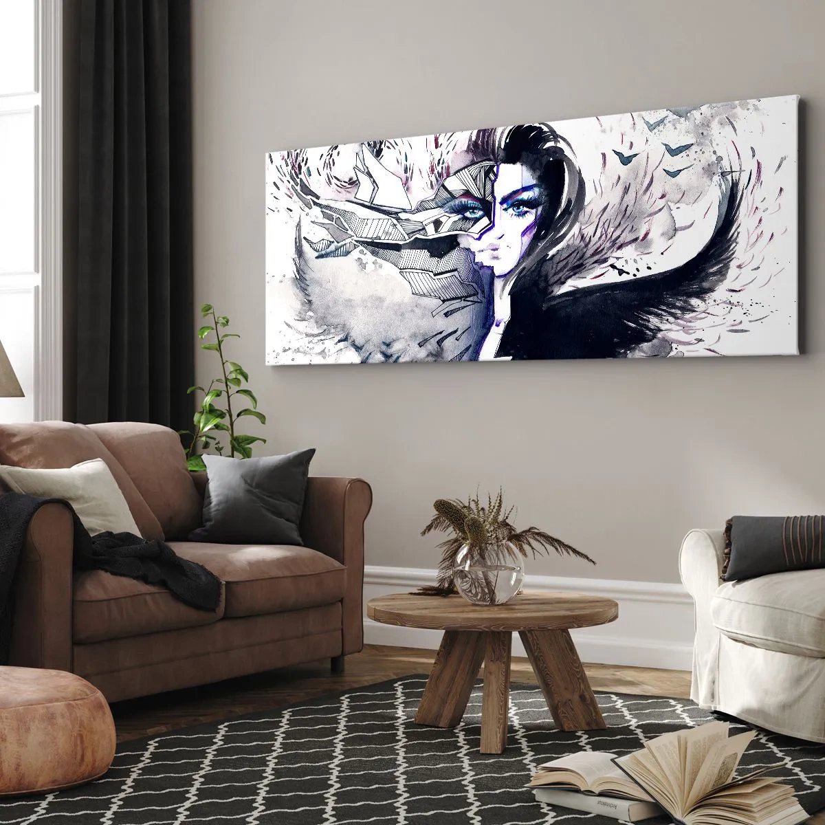 Schilderen op canvas - Demonisch en mooi - 120x50 cm