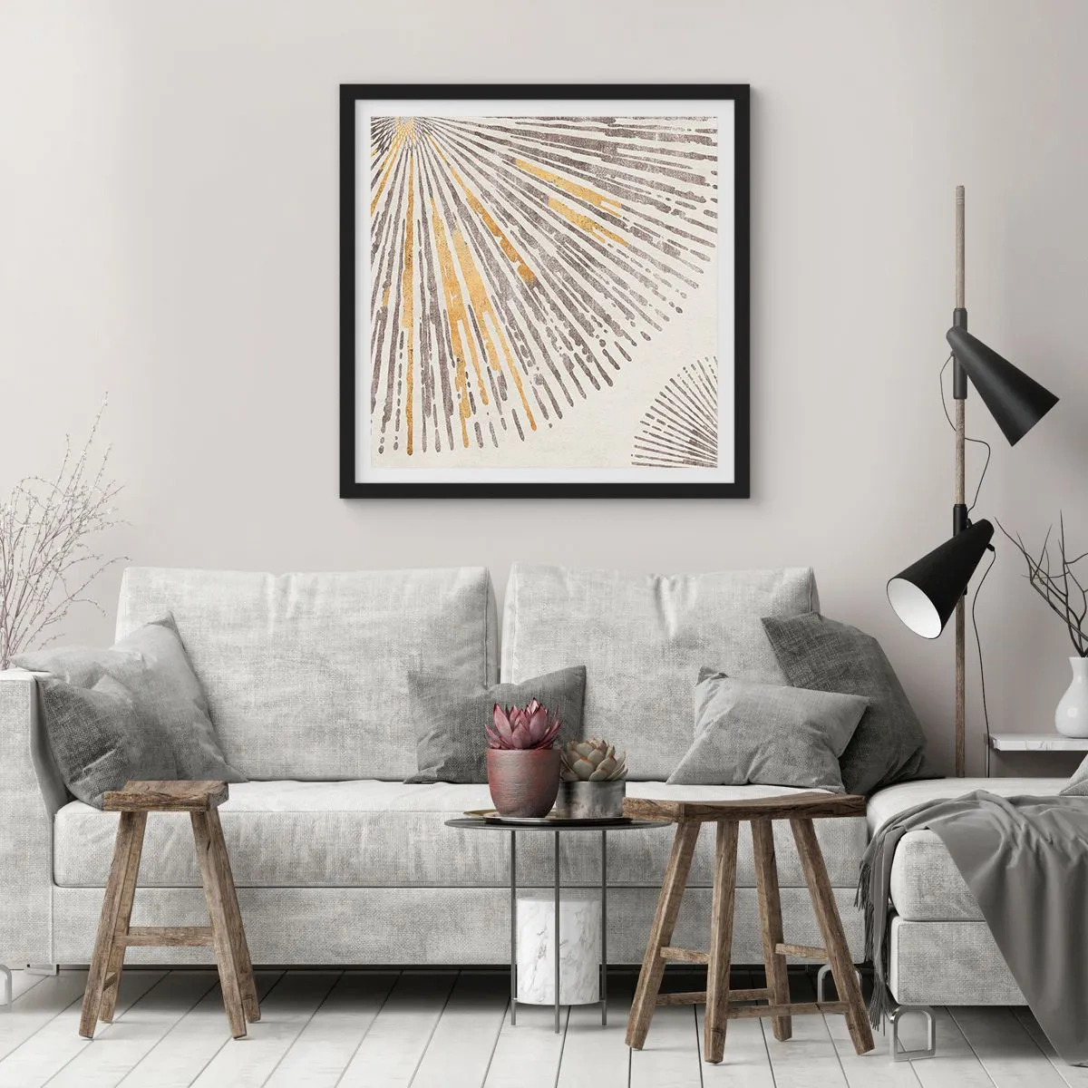 Poster in een zwarte lijst - De schoonheid van de straal - 40x40 cm