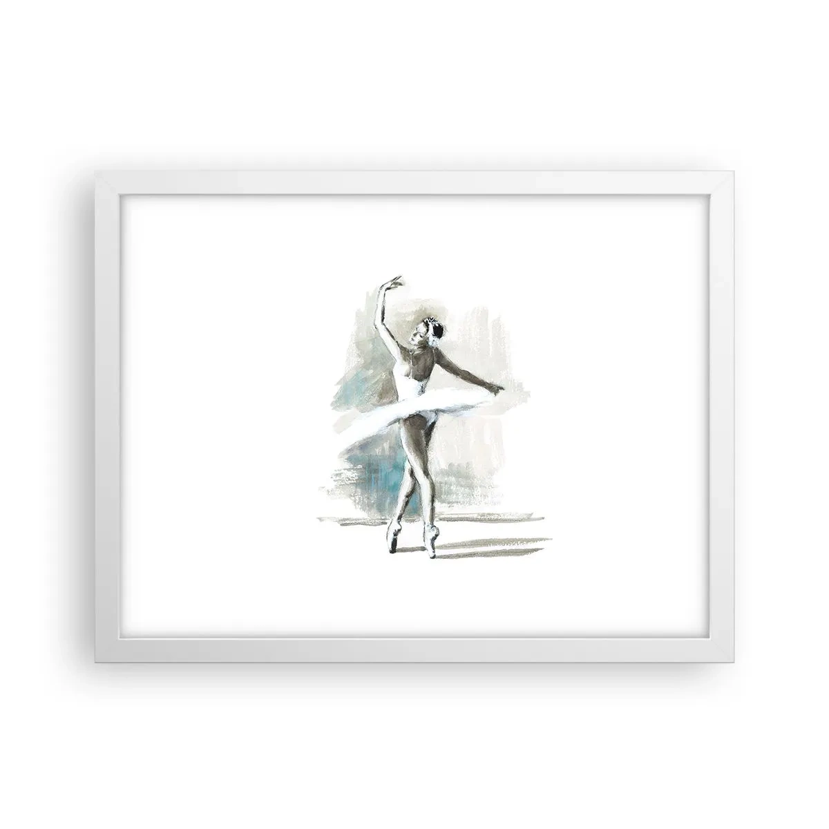 Poster in een witte lijst - Betoverd in een zwaan - 40x30 cm