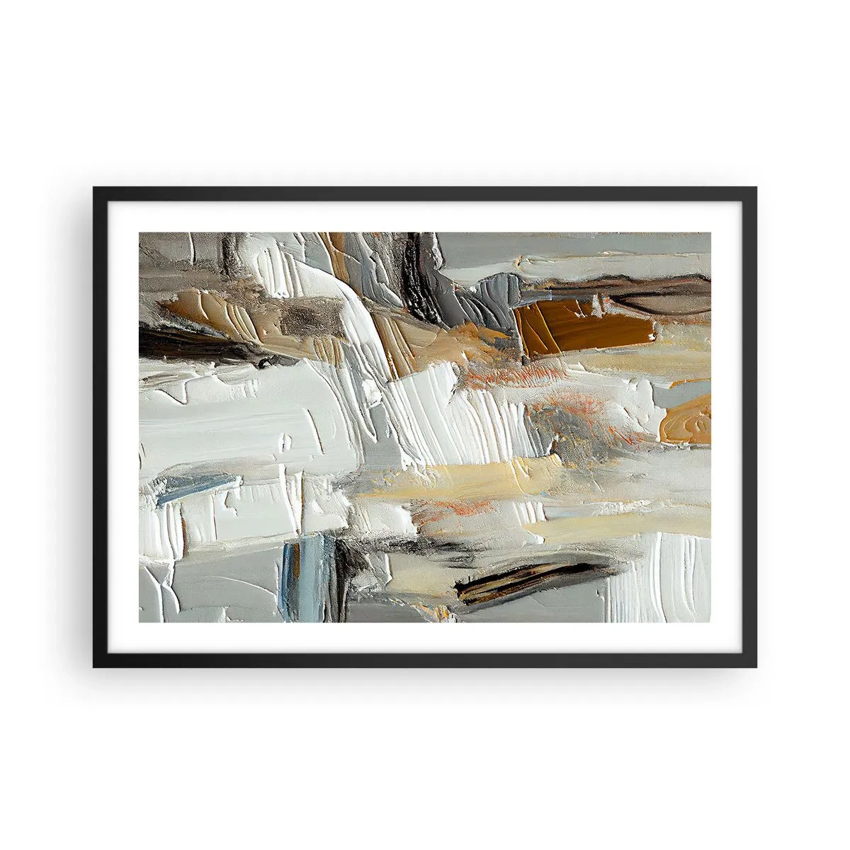 Poster in een zwarte lijst - Kleurrijke lagen - 70x50 cm