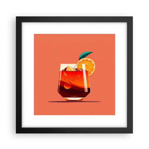 Poster in een zwarte lijst - Zomerse verfrissing - 30x30 cm