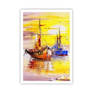 Poster - Een welverdiende rust in de haven - 70x100 cm
