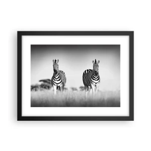 Poster in een zwarte lijst - Toch is de wereld zwart-wit - 40x30 cm