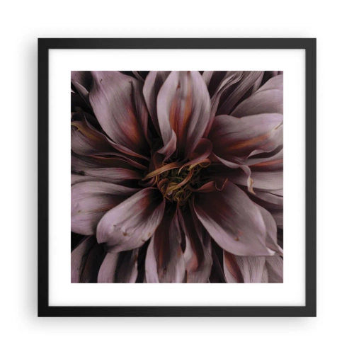 Poster in een zwarte lijst - Een bloemenhart - 40x40 cm
