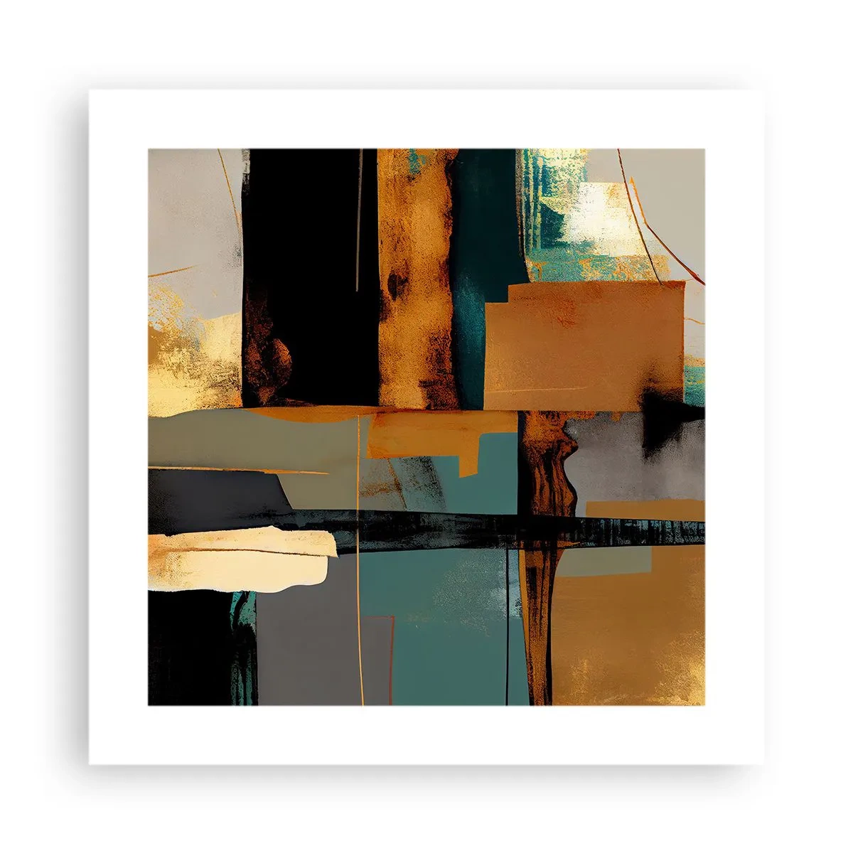 Poster - Abstractie – licht en schaduw - 40x40 cm