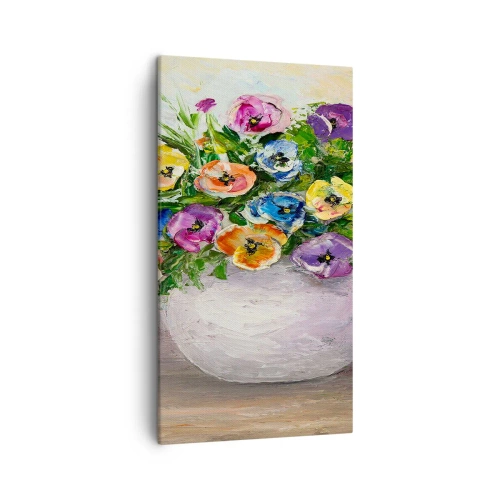 Schilderen op canvas - Stilleven met een witte vaas - 45x80 cm