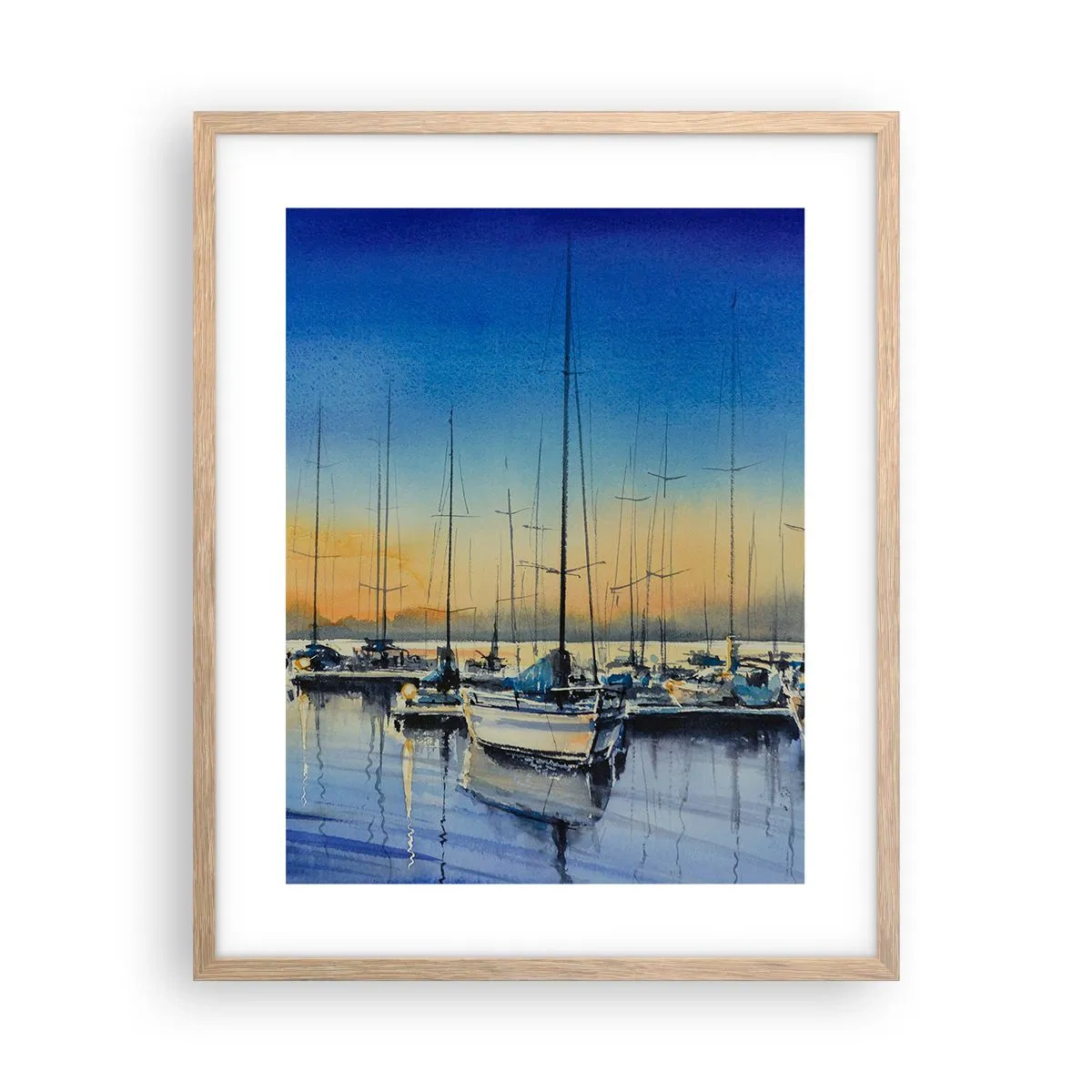 Een poster in een licht eiken lijst - Einde van een goede dag - 40x50 cm