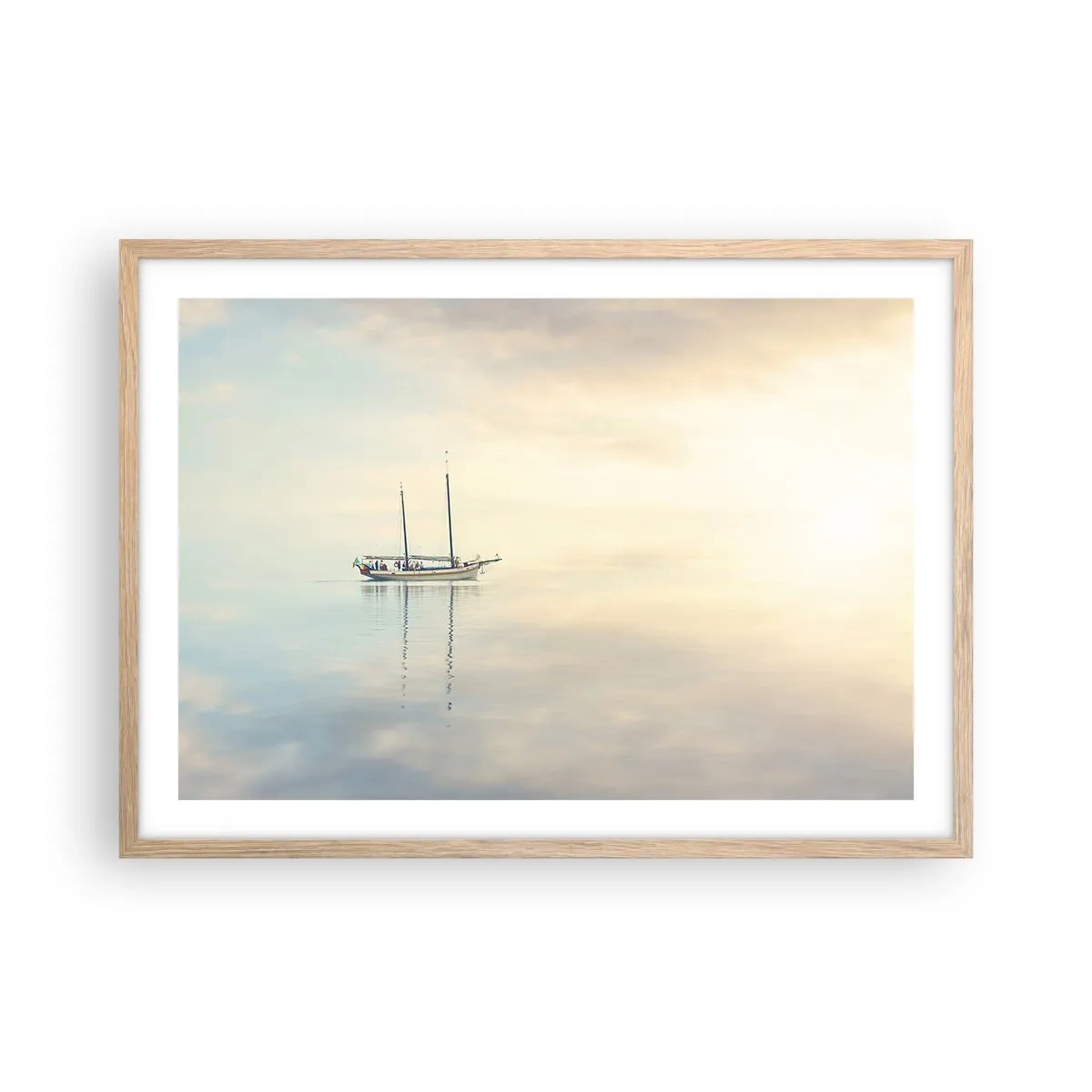 Een poster in een licht eiken lijst - In een zee van stilte - 70x50 cm