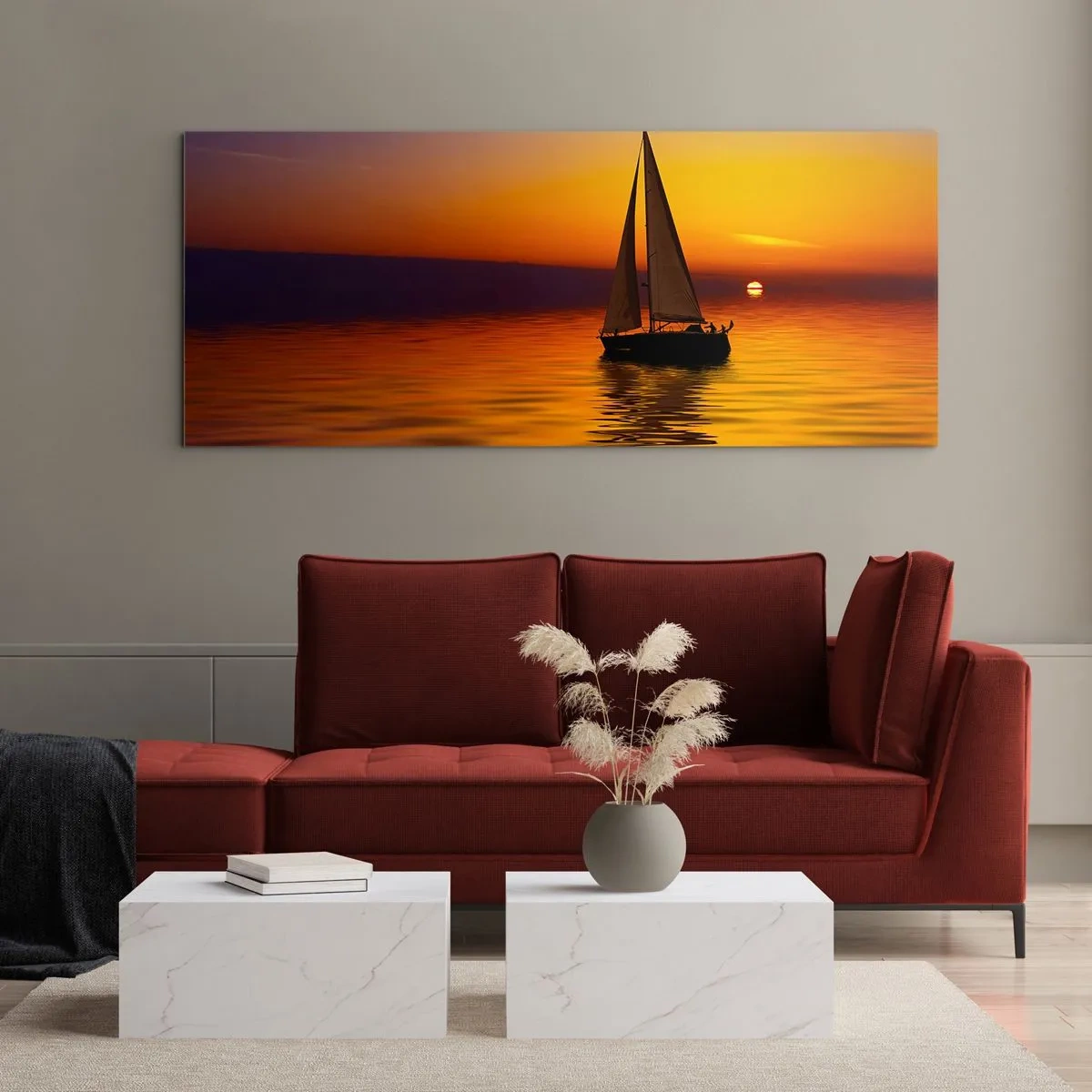Schilderen op glas - Hoe stil is het hier in de schemering... - 160x50 cm