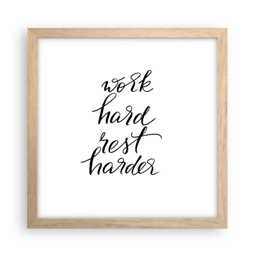 Een poster in een licht eiken lijst - Levensbalans - 30x30 cm