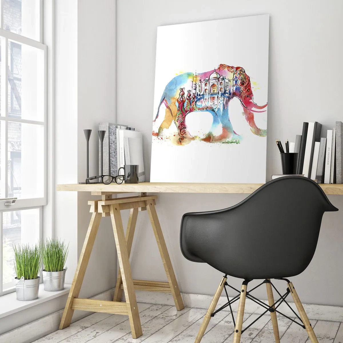 Schilderen op glas - India - de uitstraling van liefde - 70x100 cm