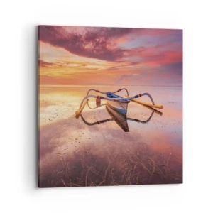 Schilderen op canvas - De rust van een tropische avond - 70x70 cm