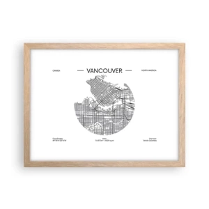 Een poster in een licht eiken lijst - Anatomie van Vancouver - 40x30 cm