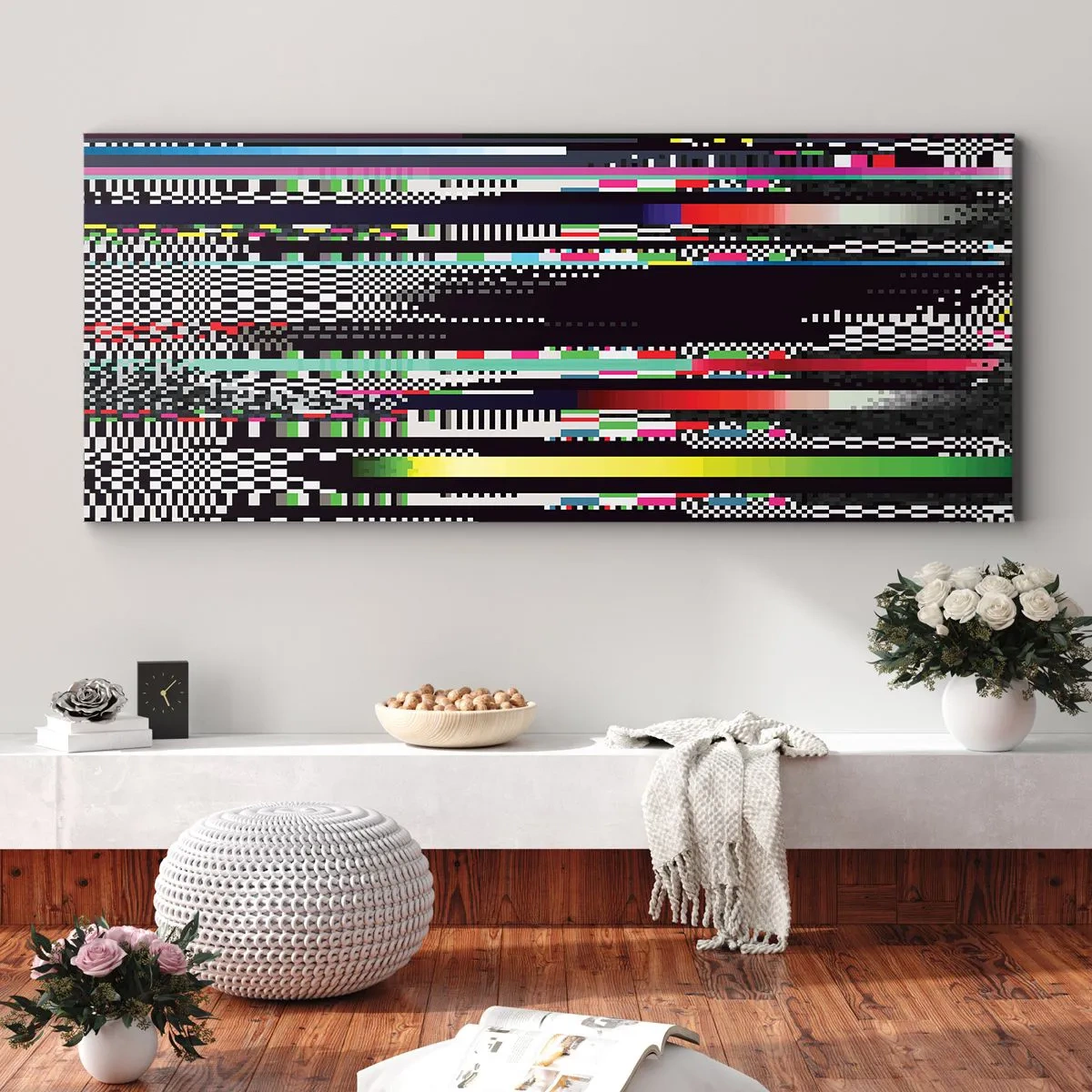 Schilderen op canvas - Het controlebeeld van de werkelijkheid - 160x50 cm