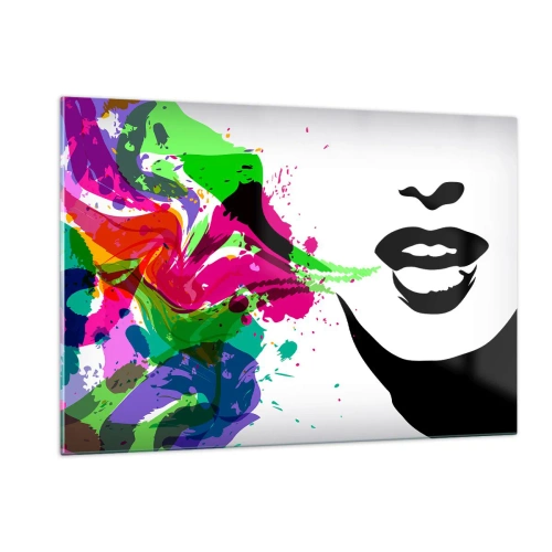 Schilderen op glas - Een verhaal in de kleuren van de regenboog - 120x80 cm