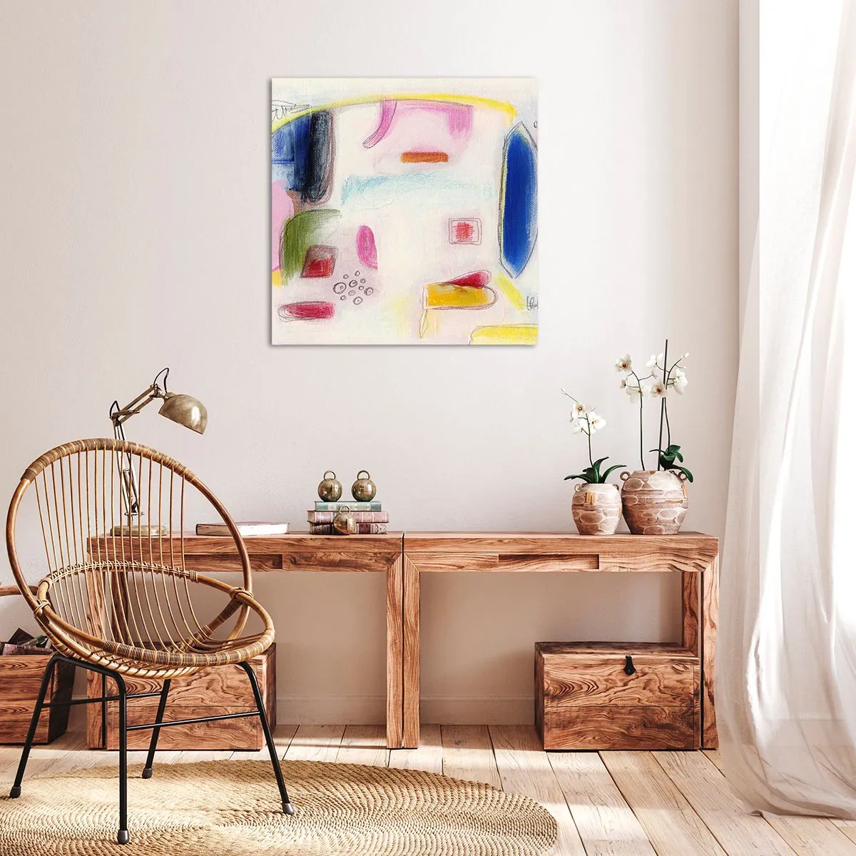 Schilderen op canvas - Meer bol dan hol of plat - 30x30 cm