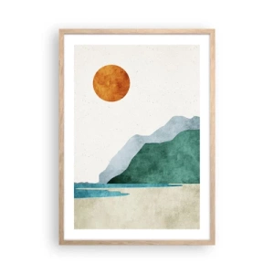 Een poster in een licht eiken lijst - Landschap zoals het hoort te zijn - 50x70 cm