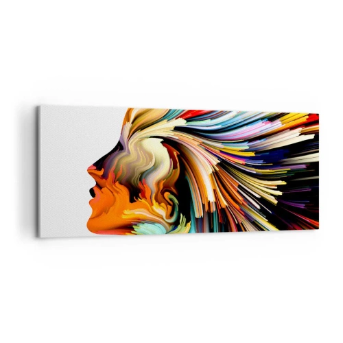 Schilderen op canvas - Een explosie van verbeelding - 100x40 cm