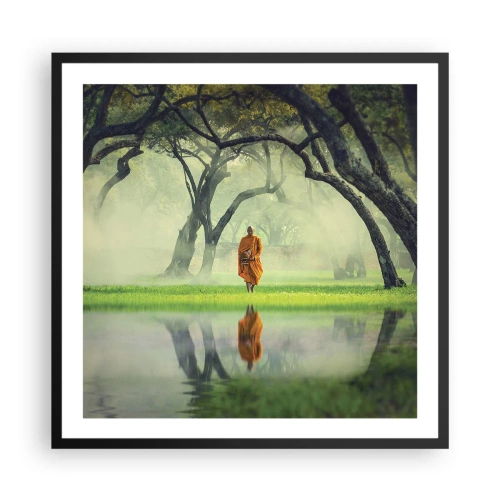 Poster in een zwarte lijst - Op weg naar verlichting - 60x60 cm