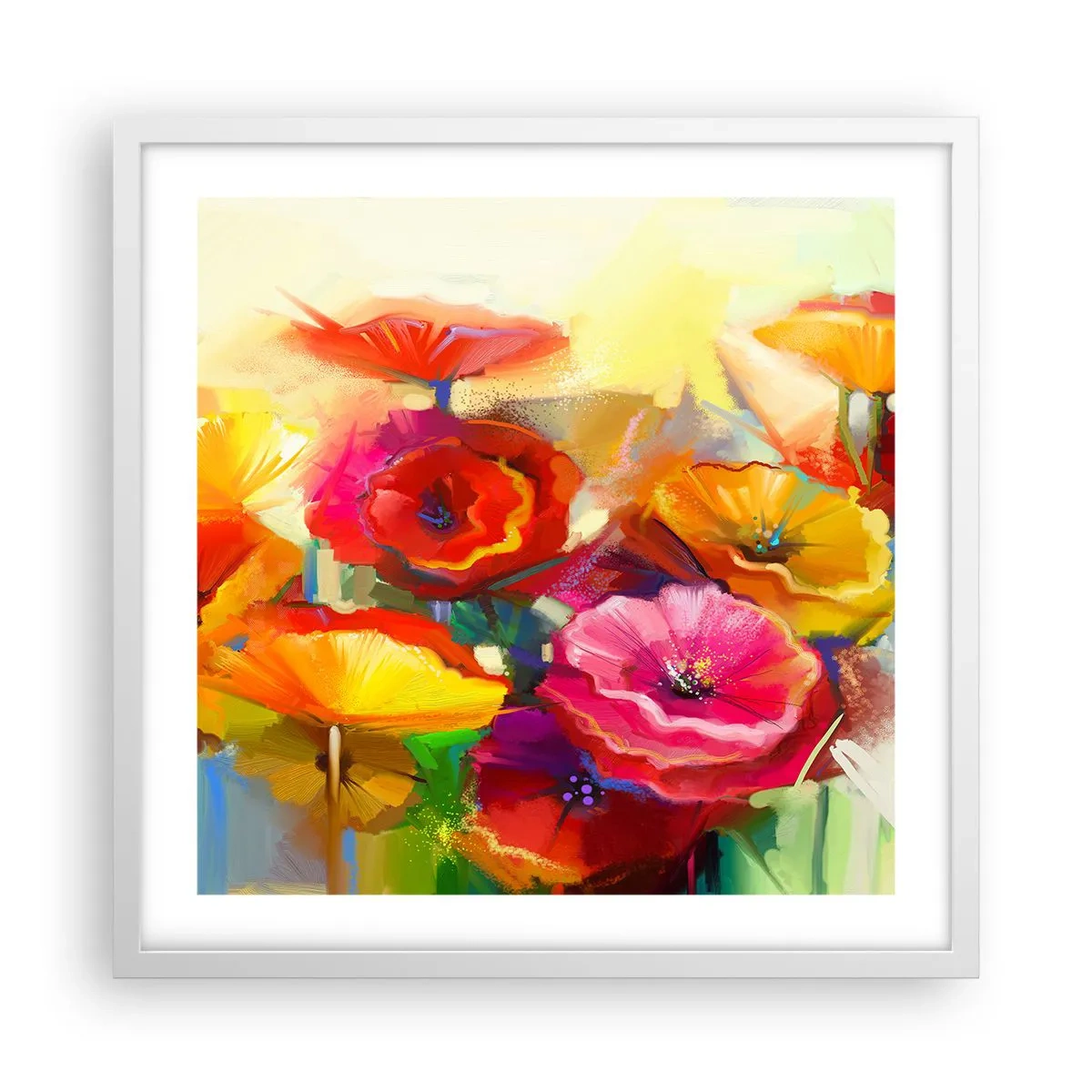 Poster in een witte lijst - Niet alleen rood - 50x50 cm