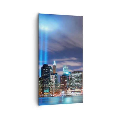 Schilderen op canvas - De hemel met het licht bereiken - 65x120 cm