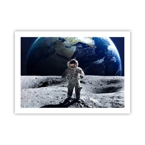 Poster - Groetjes van de maan - 70x50 cm