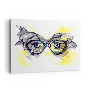 Schilderen op canvas - Door een blauwe bril - 100x70 cm