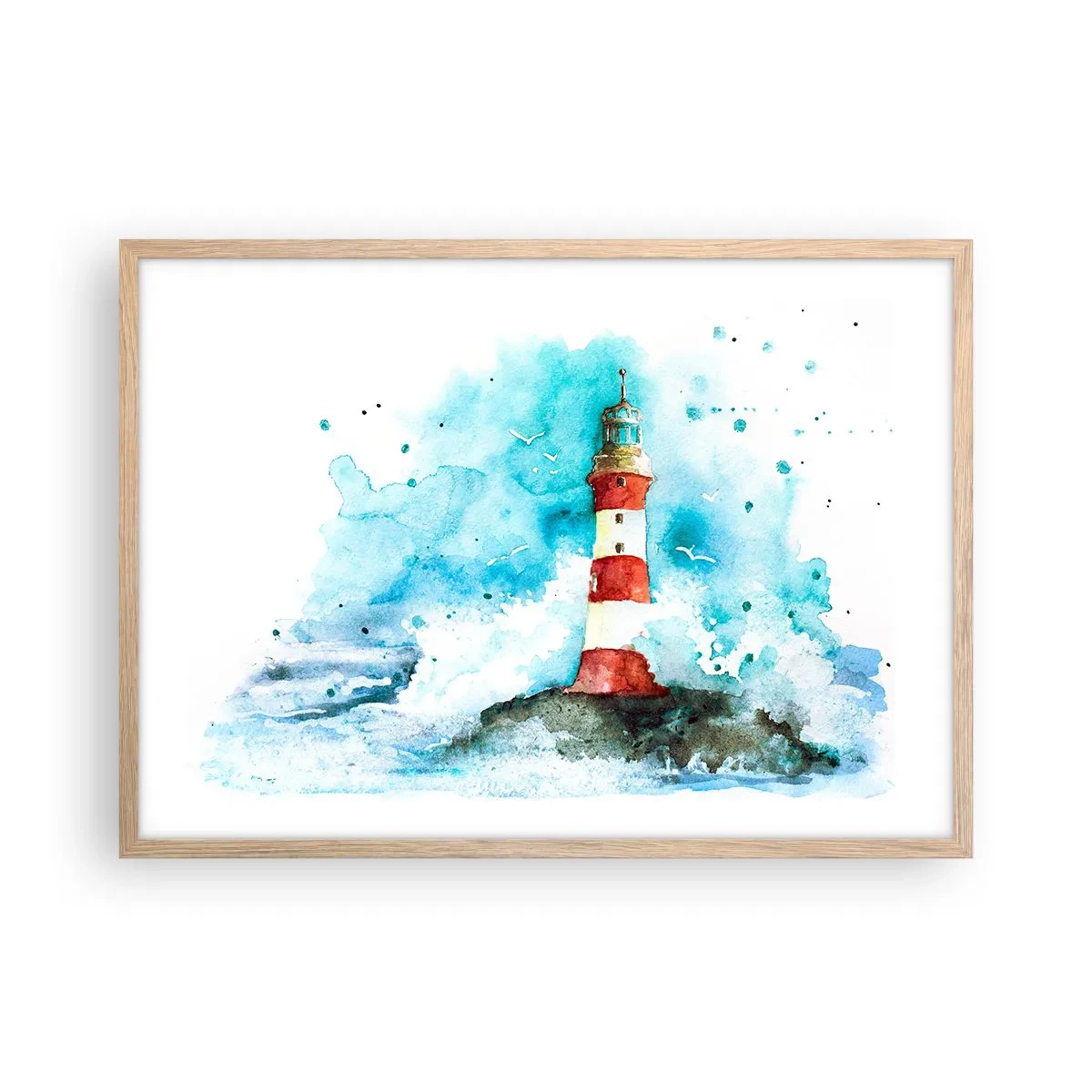 Een poster in een licht eiken lijst - Eenheid van de elementen - 70x50 cm