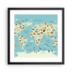 Poster in een zwarte lijst - Goede buren - 40x40 cm