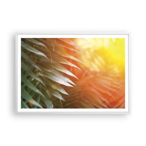 Poster in een witte lijst - Ochtend in de jungle - 100x70 cm