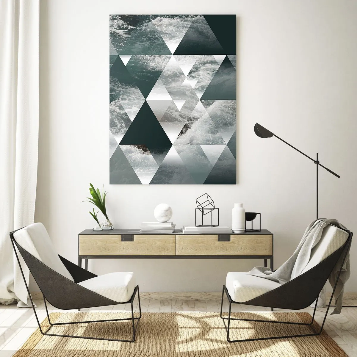 Schilderen op glas - Kristal perspectief - 70x100 cm